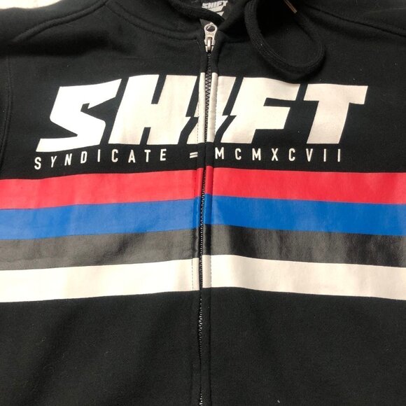 𝅺Shift Zip Up Black Fleece Hoodie with Logo Unisex Size Small - Picture 4 of 10